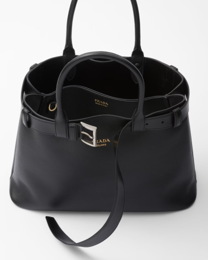 Prada Buckle large leather handbag with belt